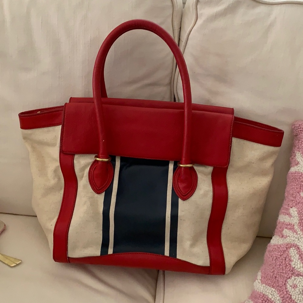 JCrew Red White and Blue Handbag